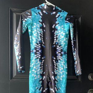 DanceInked Butterfly Turtleneck Long Sleaved Unitard Dance Costume Size CL